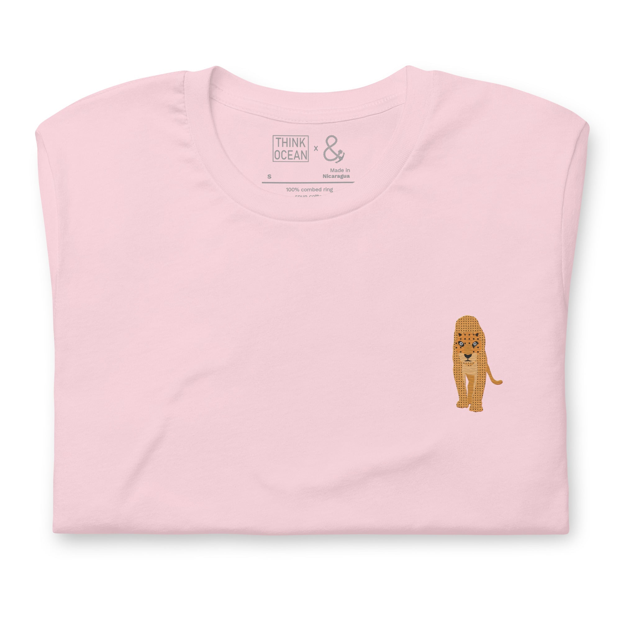 Think Ocean Leopard Aspirations Cotton Embroidered T-Shirt
