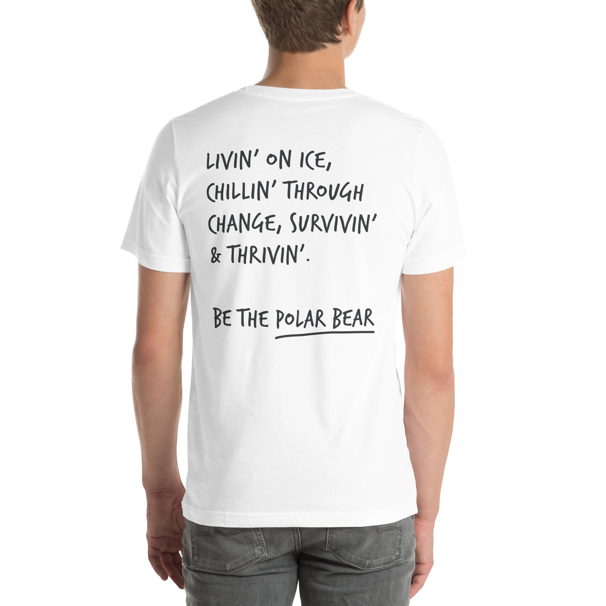 Think Ocean Polar Bear Aspirations Cotton Embroidered T-Shirt