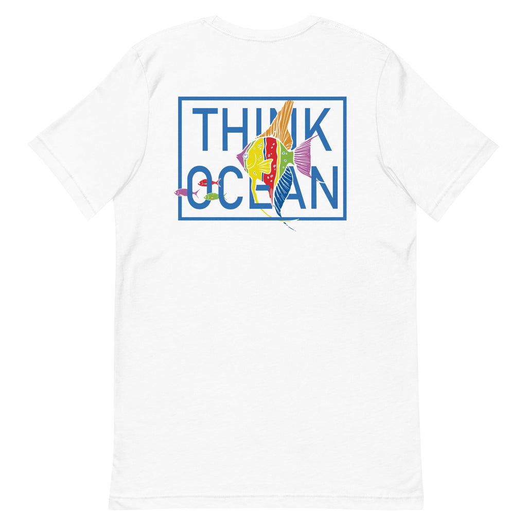 Think Ocean Fish Fluorescence Cotton Embroidered T-Shirt