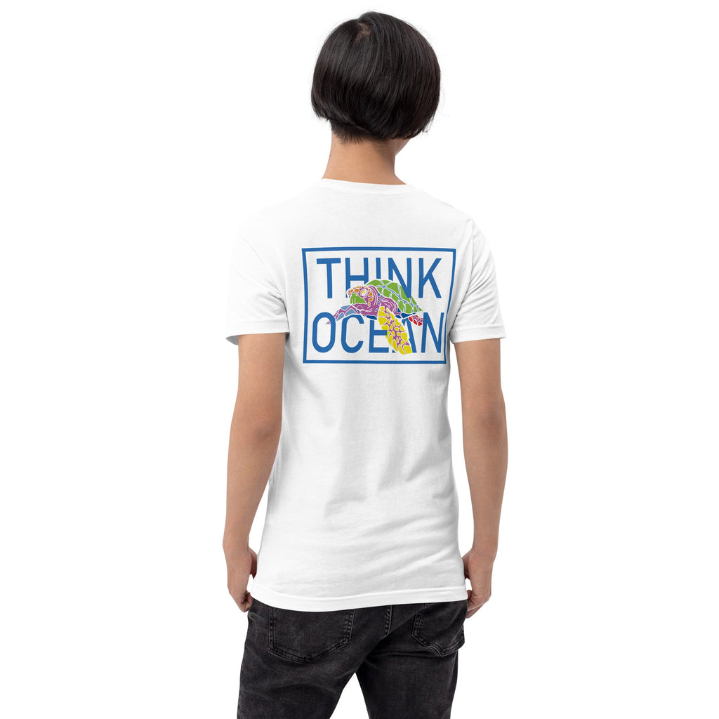 Think Ocean Turtle Fluorescence Cotton Embroidered T-Shirt