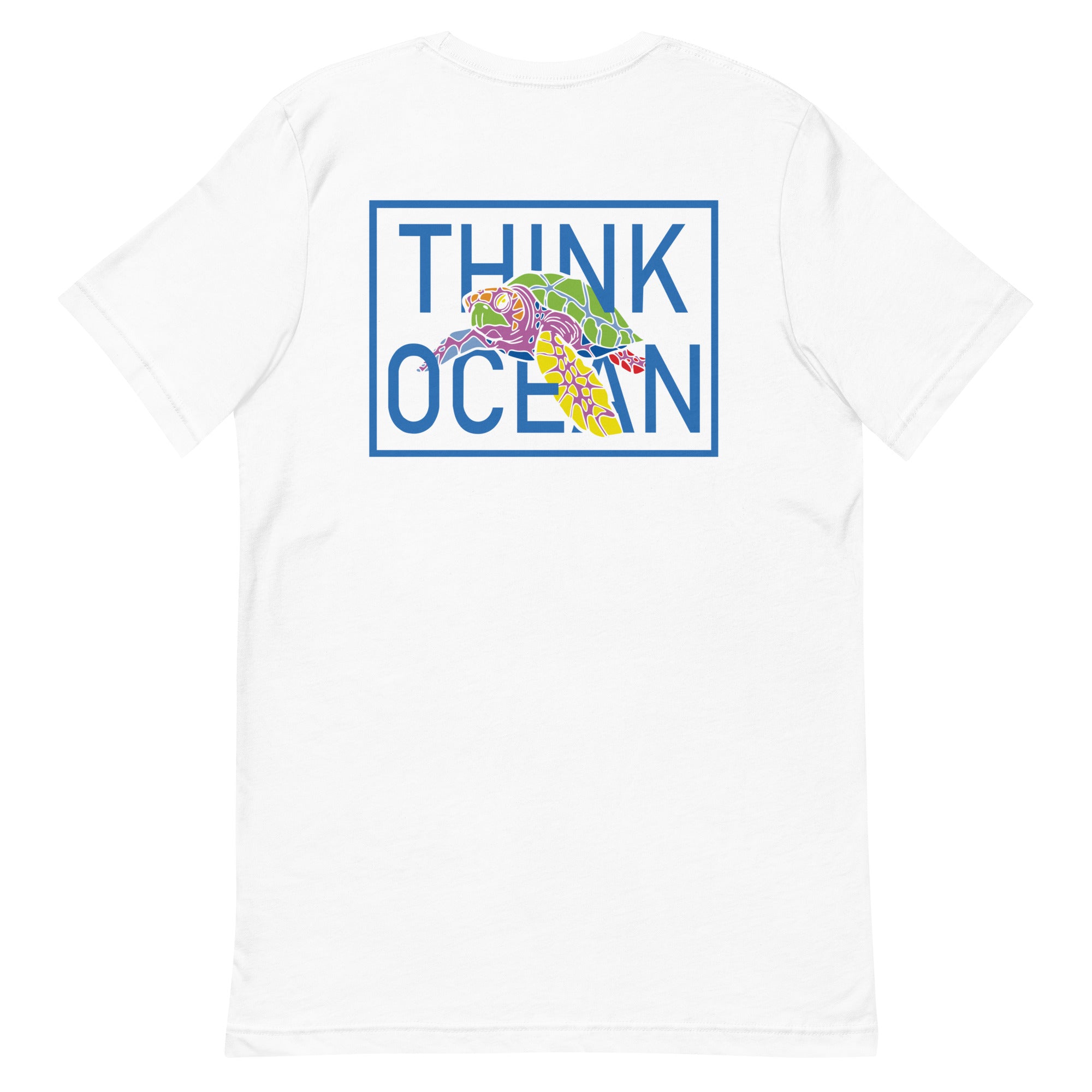 Think Ocean Turtle Fluorescence Cotton Embroidered T-Shirt