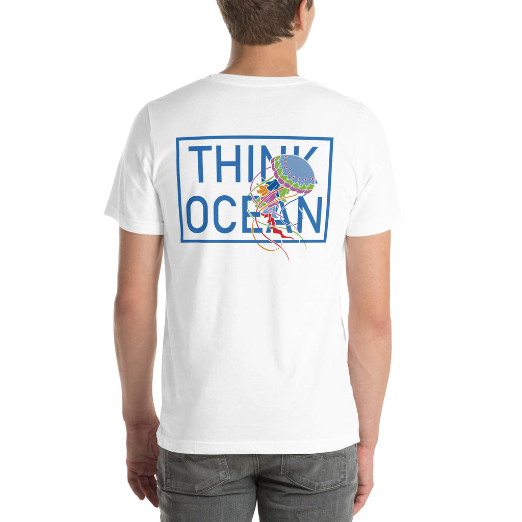 Think Ocean Jellyfish Fluorescence Cotton Embroidered T-Shirt