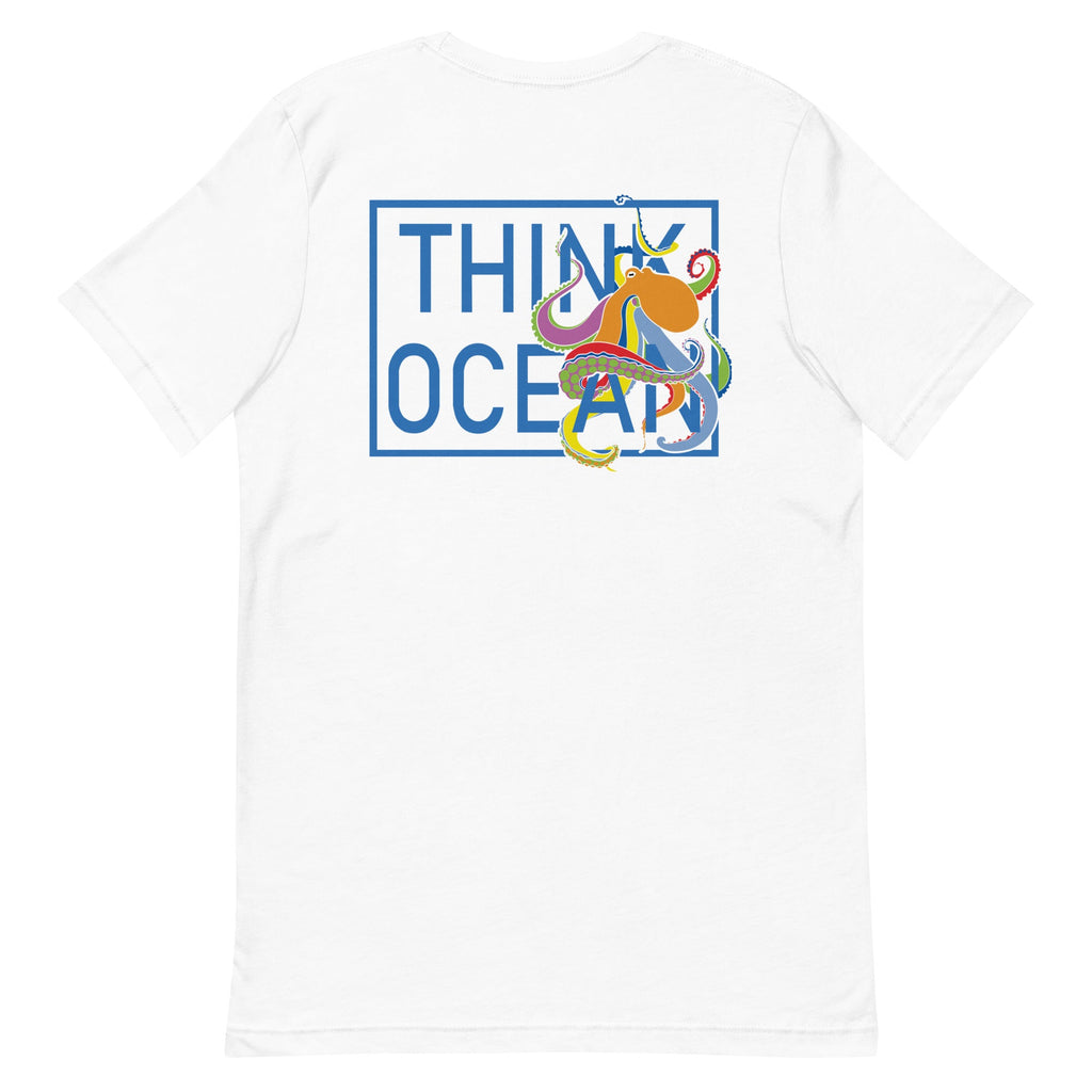 Think Ocean Octopus Fluorescence Cotton Embroidered T-Shirt