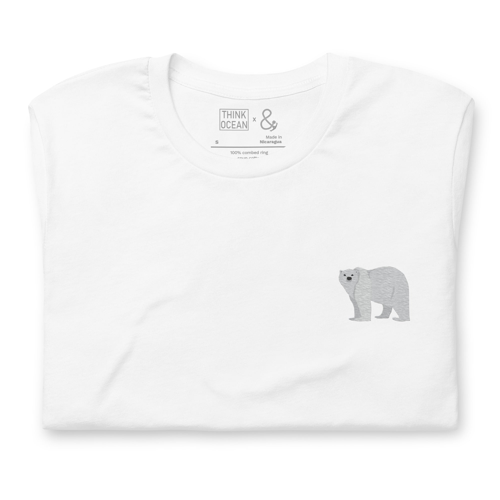Think Ocean Polar Bear Aspirations Cotton Embroidered T-Shirt