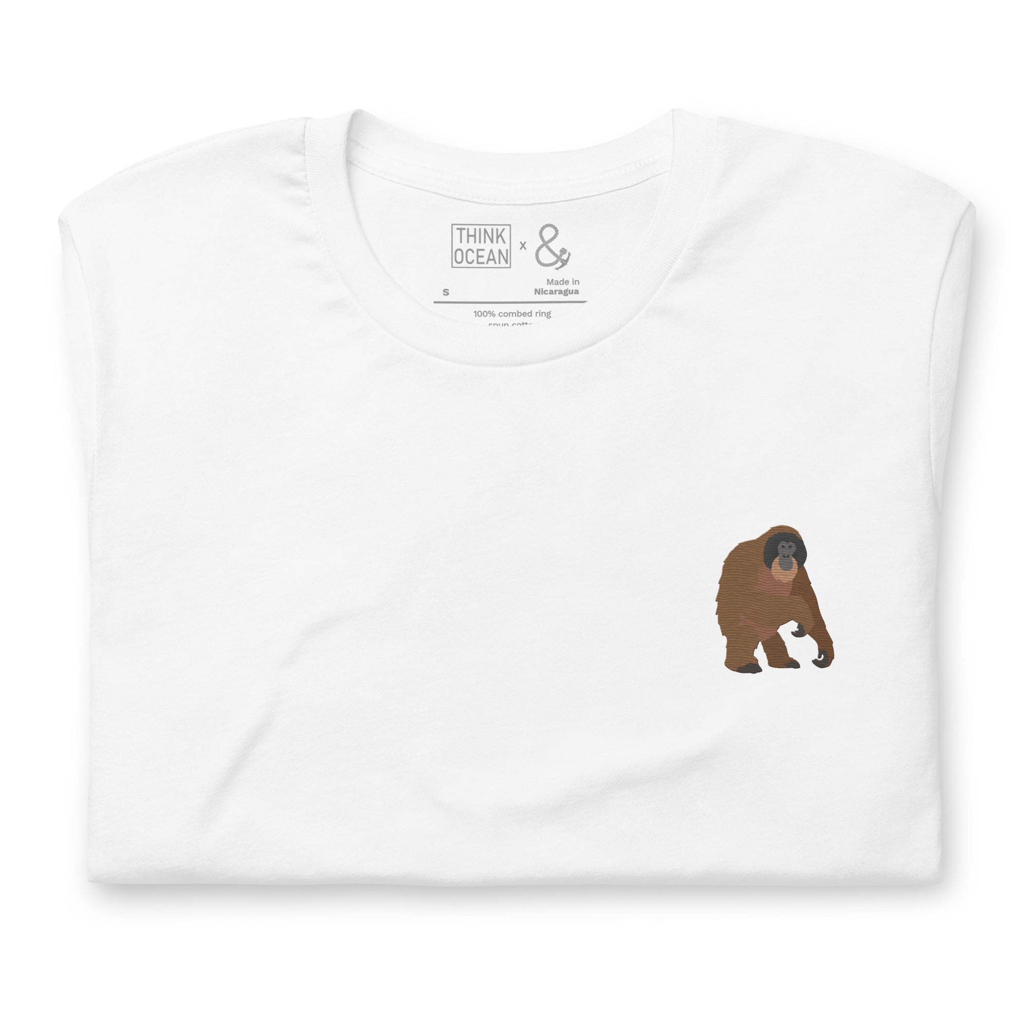 Think Ocean Orangutan Aspirations Cotton Embroidered T-Shirt