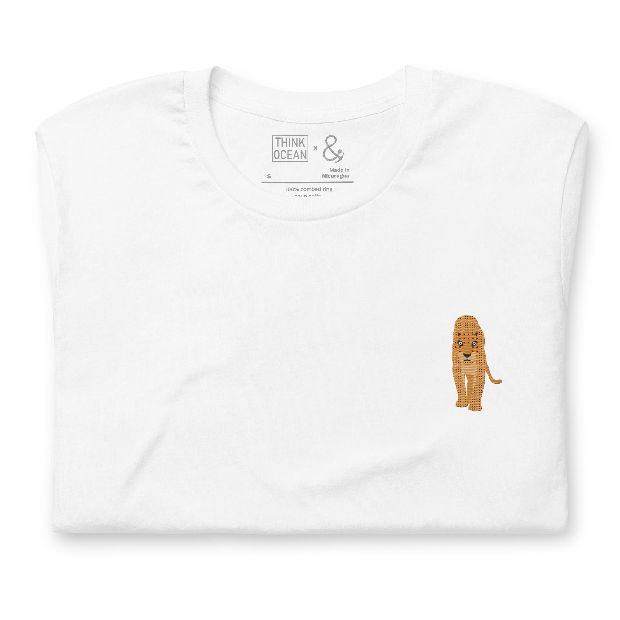 Think Ocean Leopard Aspirations Cotton Embroidered T-Shirt