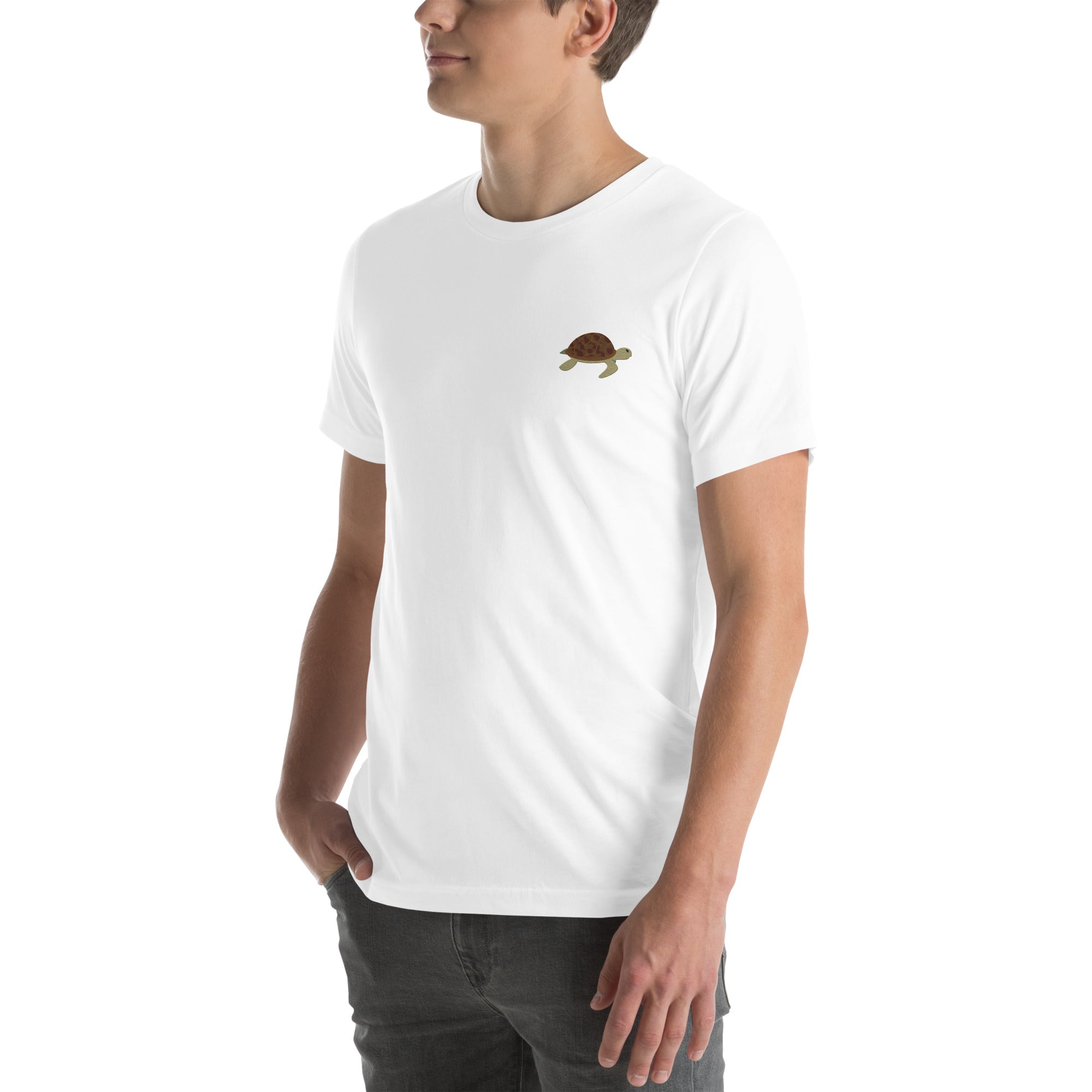 Think Ocean Turtle Aspirations Cotton Embroidered T-Shirt